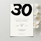 Elegant 30th Birthday Invitation - Minimal Style 招待状