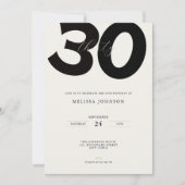 Elegant 30th Birthday Invitation - Minimal Style 招待状 (正面)