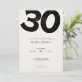 Elegant 30th Birthday Invitation - Minimal Style 招待状 (スタンド正面)