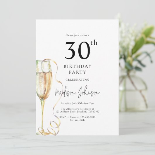 Elegant 30th Birthday Party 招待状 (スタンド正面)