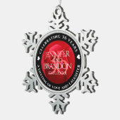 Elegant 36th Rose Wedding Anniversary Celebration スノーフレークピューターオーナメント (右)