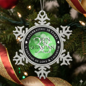 Elegant 38th Emerald Wedding Anniversary スノーフレークピューターオーナメント