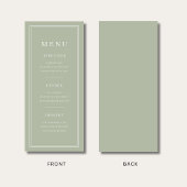 Elegant 3 Course Sage Green メニュー