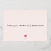 Elegant 3 Photo Gallery Valentine's Day Red Custom 箔シーズンカード (裏面)