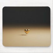 Elegant 3D Gold Heart Minimalist Black & Gold Grad マウスパッド (正面)