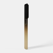 Elegant 3D Gold Heart Minimalist Black & Gold Grad iPhoneケース (右側面)