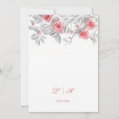  Elegant 3D Roses White Floral Wedding 招待状 (裏面)