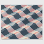 Elegant 3D Wave Pattern in Teal, Rose, and Cream ラッピングペーパー (フラット)
