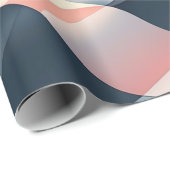 Elegant 3D Wave Pattern in Teal, Rose, and Cream ラッピングペーパー (ロールコーナー)