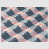 Elegant 3D Wave Pattern in Teal, Rose, and Cream 薄葉紙 (正面)