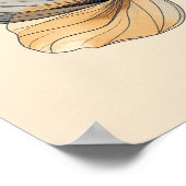  Elegant 3D White Floral Bas-Relief Sculpture on M ポスター (角)