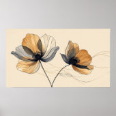  Elegant 3D White Floral Bas-Relief Sculpture on M ポスター (正面)