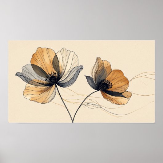  Elegant 3D White Floral Bas-Relief Sculpture on M ポスター (正面)