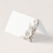 Elegant 3D White Floral Burgundy Place Card (裏面)