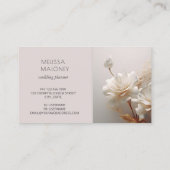 Elegant 3D White Gold Roses 名刺 (裏面)