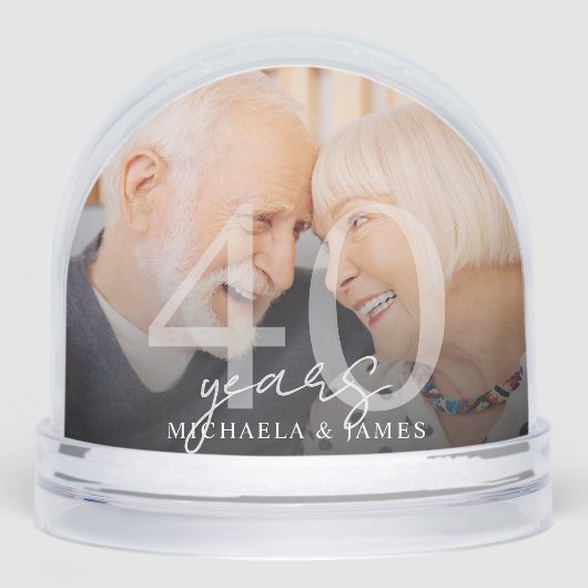 Elegant 40th Anniversary Couple's Names 2-Photo (正面)