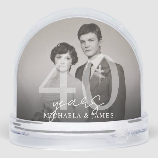 Elegant 40th Anniversary Couple's Names 2-Photo (裏面)