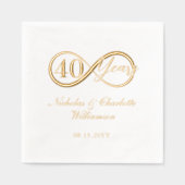 Elegant 40th Anniversary Milestone Infinity Love 箔ナプキン (正面)