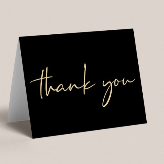 Elegant 40th Birthday Black Gold サンキューカード