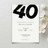 Elegant 40th Birthday Invitation - Minimal Style 招待状