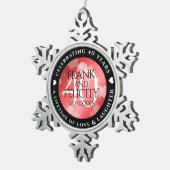 Elegant 40th Ruby Wedding Anniversary Celebration スノーフレークピューターオーナメント (右)