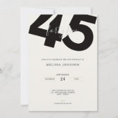 Elegant 45th Birthday Invitation - Minimal Style 招待状 (正面)