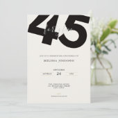 Elegant 45th Birthday Invitation - Minimal Style 招待状 (スタンド正面)
