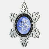 Elegant 45th Sapphire Wedding Anniversary スノーフレークピューターオーナメント (右)