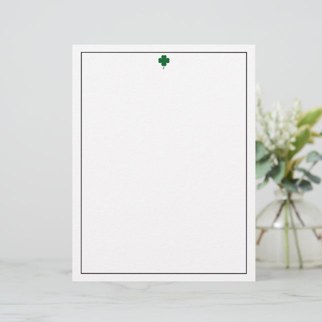 Elegant 4 Leaf Clover Letterhead Stylish Paper レターヘッド (スタンド正面)