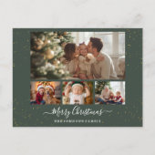 Elegant 4 Photo Christmas Card シーズンポストカード (正面)