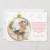 Elegant 4 Photo Gold Ornament Christmas Card シーズンカード (裏面)