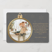 Elegant 4 Photo Gold Ornament Christmas Card シーズンカード (裏面)