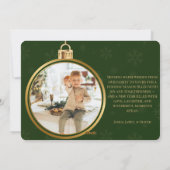 Elegant 4 Photo Gold Ornament Christmas Card シーズンカード (裏面)