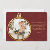 Elegant 4 Photo Gold Ornament Christmas Card シーズンカード (裏面)