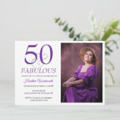 Elegant 50 and Fabulous 50th Birthday Photo 招待状 (スタンド正面)