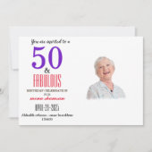 Elegant 50 & Fabulous Birthday 招待状 (正面)