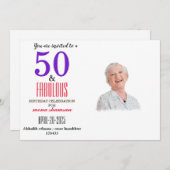 Elegant 50 & Fabulous Birthday 招待状 (正面/裏面)