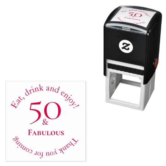 Elegant 50 & Fabulous Circular Celebration Design セルフインキングスタンプ (インサイチュ)