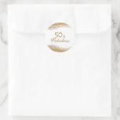 Elegant 50 & Fabulous Gold Birthday ラウンドシール (バッグ)