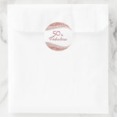 Elegant 50 & Fabulous Rose Gold Birthday ラウンドシール (バッグ)