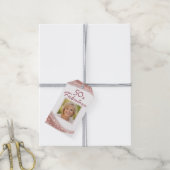 Elegant 50 & Fabulous Rose Gold Photo Birthday ギフトタグ (より糸付き)