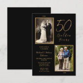 Elegant 50th Anniversary Invitation 招待状 (正面/裏面)