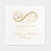 Elegant 50th Anniversary Milestone Infinity Love 箔ナプキン (正面)