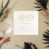 Elegant 50th Anniversary Milestone Infinity Love 箔ナプキン