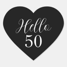 Elegant 50th Birthday Black and White