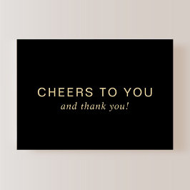 Elegant 50th Birthday Black Gold サンキューカード