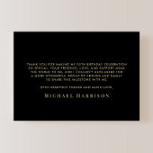 Elegant 50th Birthday Black Gold サンキューカード