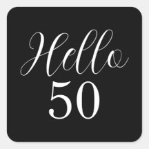 Elegant 50th Birthday Black White