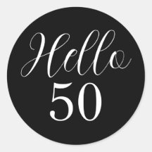 Elegant 50th Birthday Black White