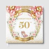 Elegant 50th Birthday Guest Book With Heels ゲストブック (正面)